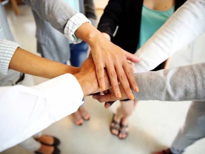 Hands together hands together to show our values